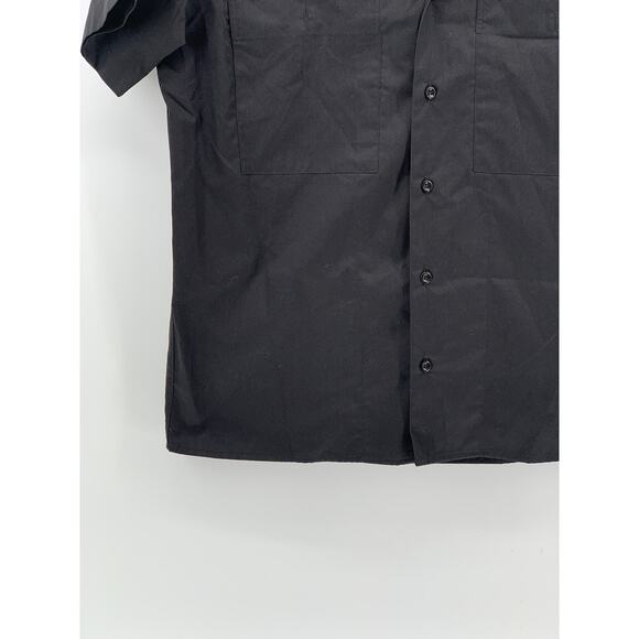 FASHION GALERIA Men's Black Short Sleeve Button-Up Regular-Fit Shirt SZ M - Picture 5 of 8